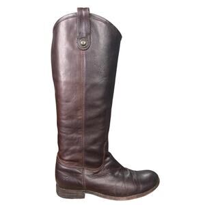 Frye Women’s Melissa Button Brown Leather Riding Boot Size US 7.5